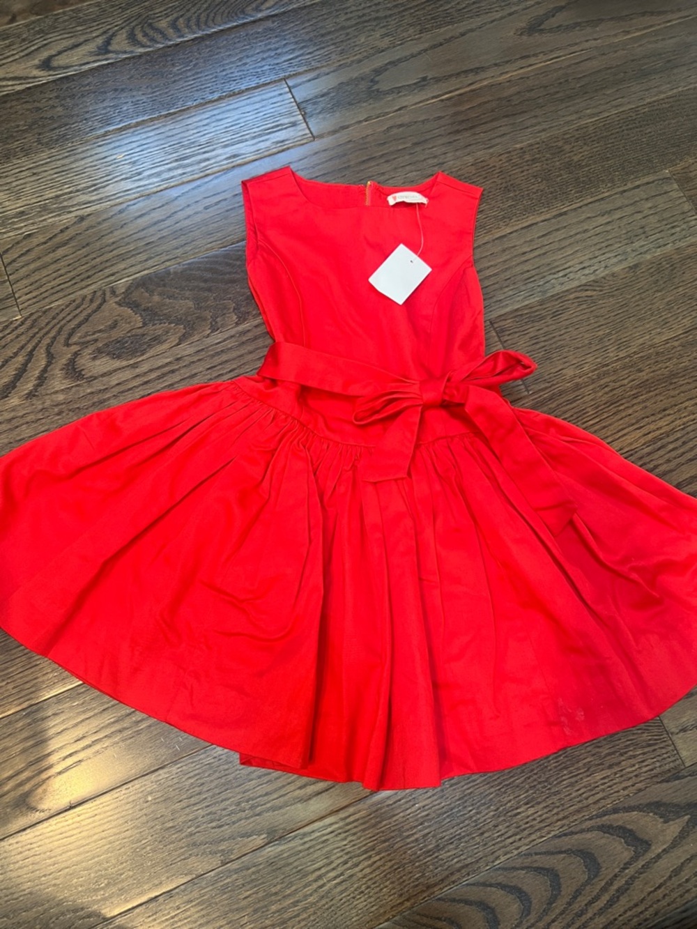 Crewcuts Vibrant Red Bow-Waist Girls' Dress